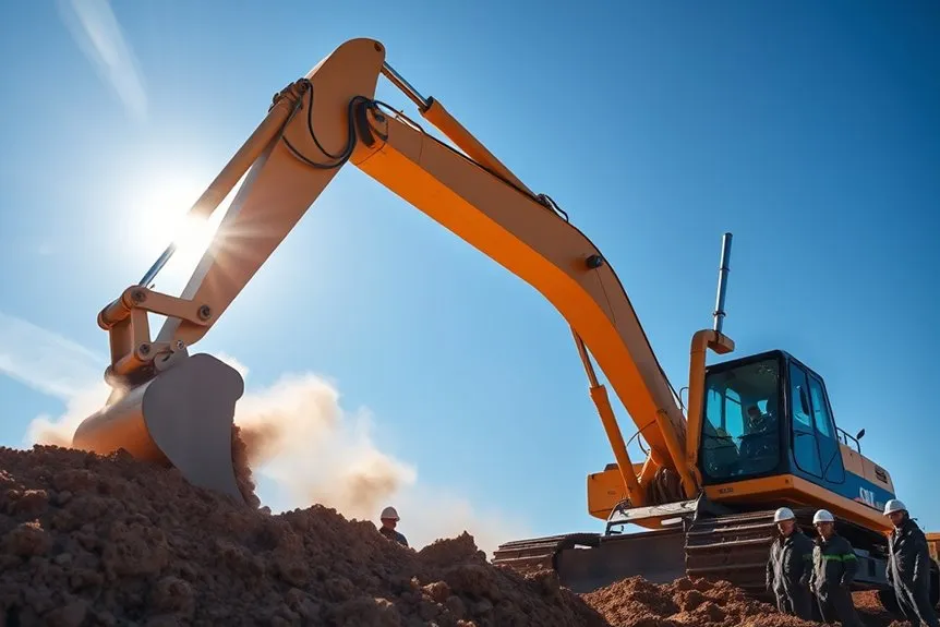 Professional excavation equipment in action
